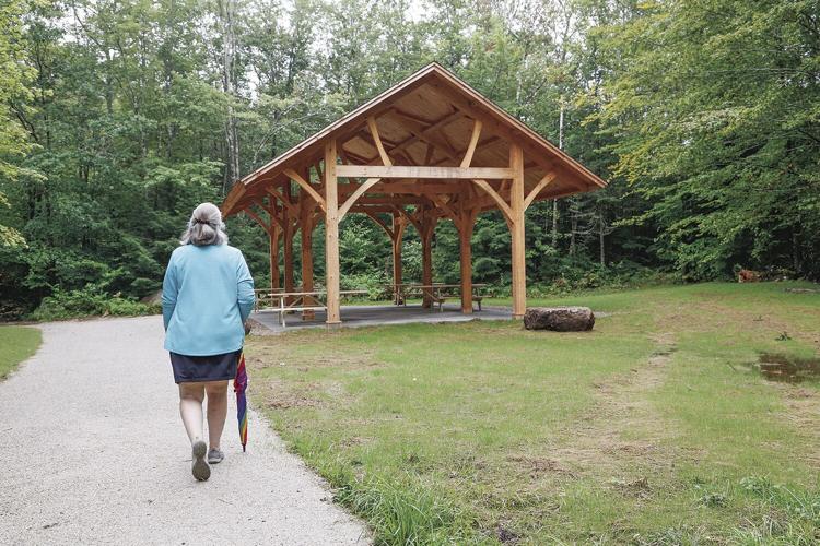 09-13-23 Tin Mtn Trail pavilion with person