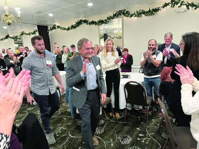 Joe Berry Morrell Award applause with son