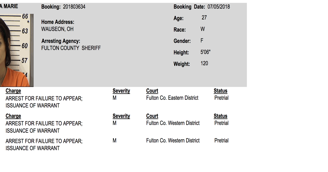 Brianna Saldivar CCNO Booking Photos