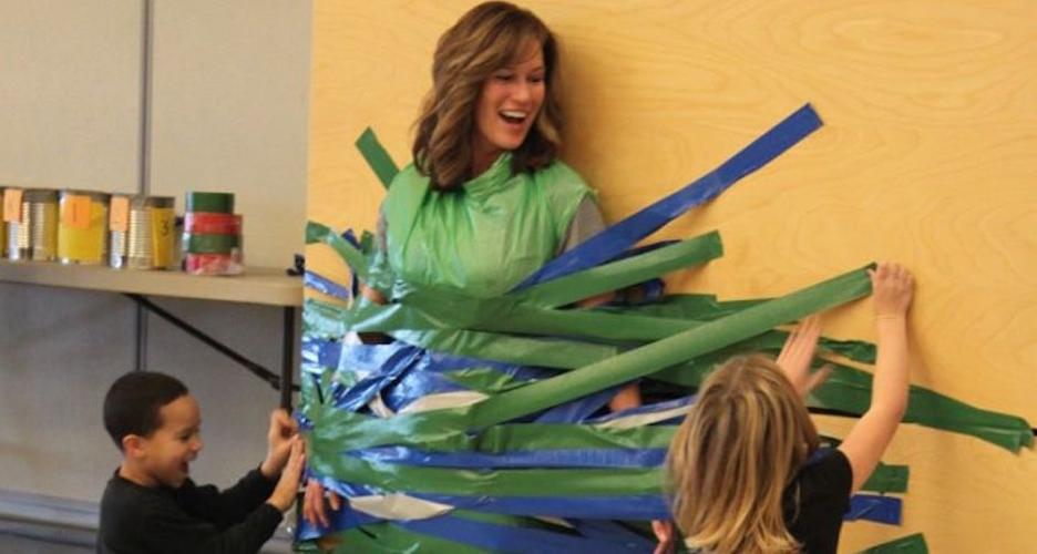 Defiance Elementary School raises funds, students duct tape principal