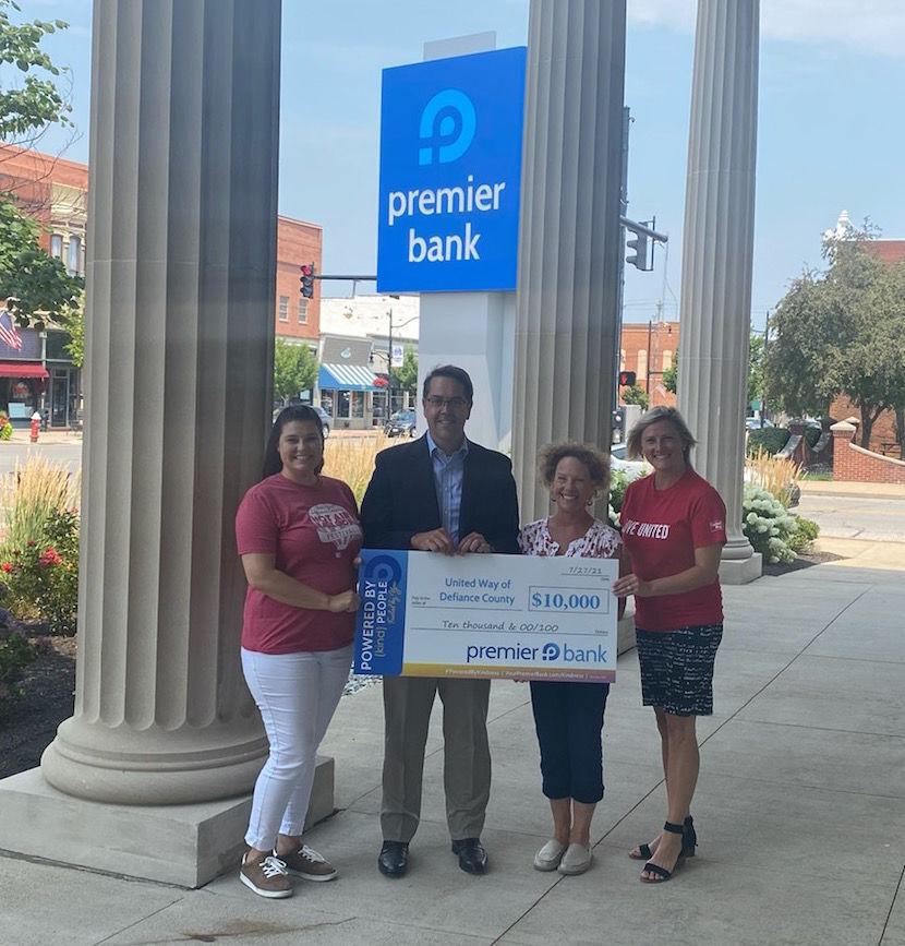 Premier Bank donates 10,000 to UW of Defiance County Local News
