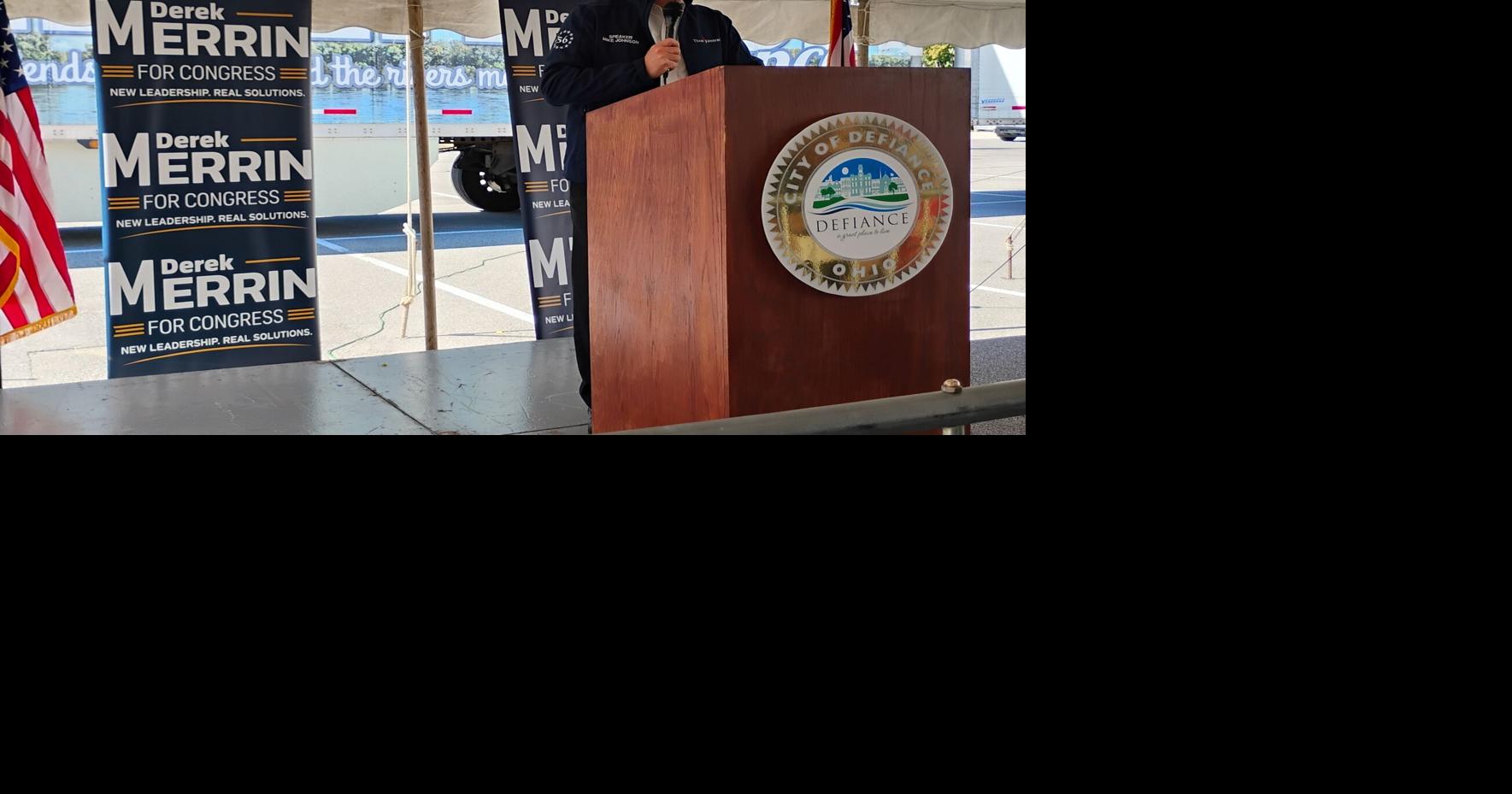 House Speaker Johnson, Merrin speak at 'Get Out and Vote' rally | Local ...