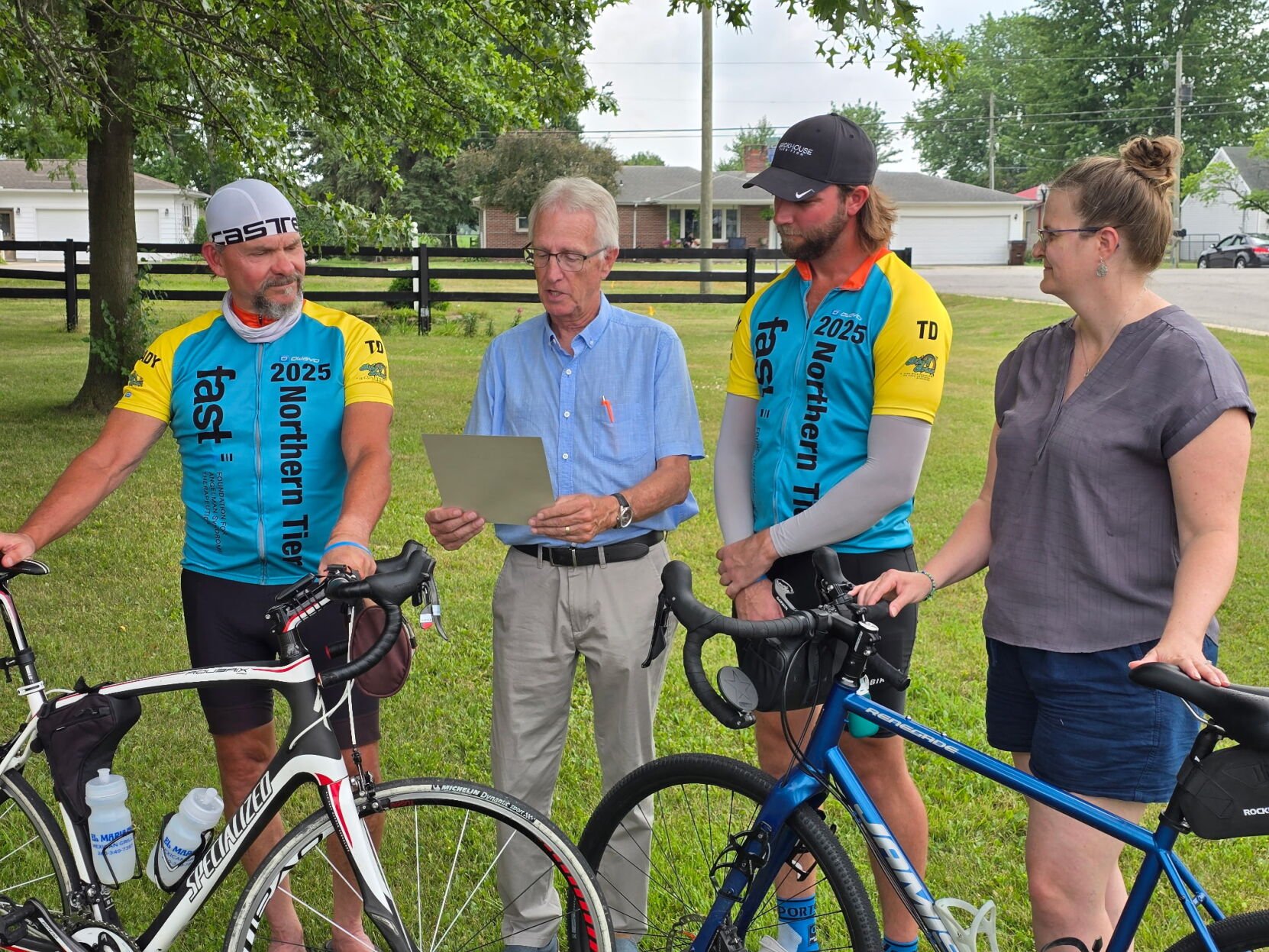 Cyclists stop in Paulding, Defiance on cross-country fundraising trip