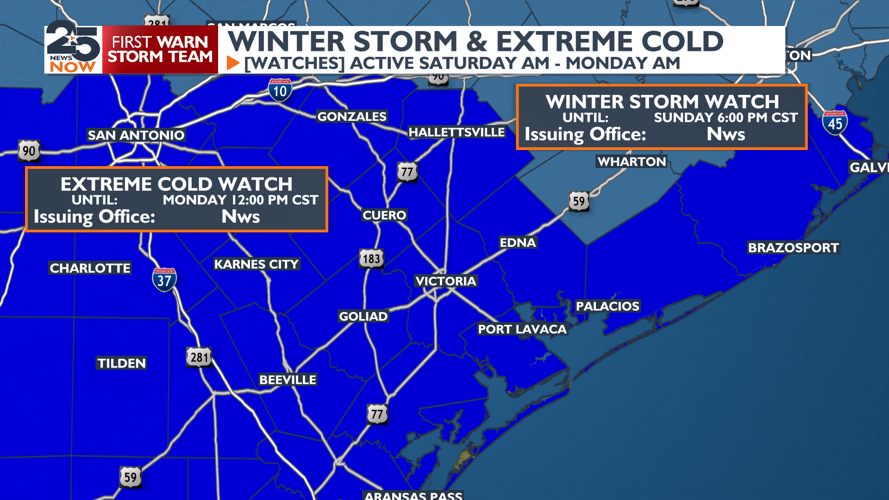 Winter Storm and Extreme Cold Watches issued with increasing ice/rain ...