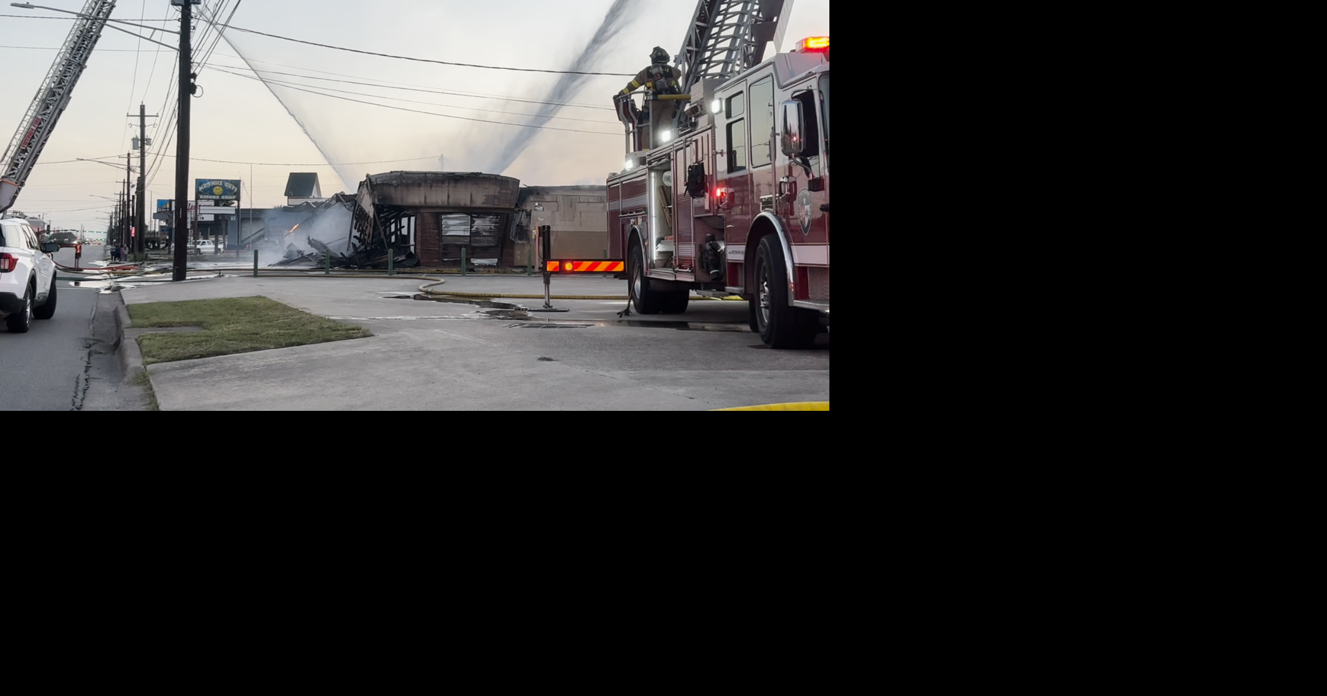 Commercial building destroyed by fire in Victoria