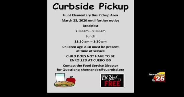Cuero ISD Begins Curbside Breakfast/Lunch Pickup at Hunt Elementary