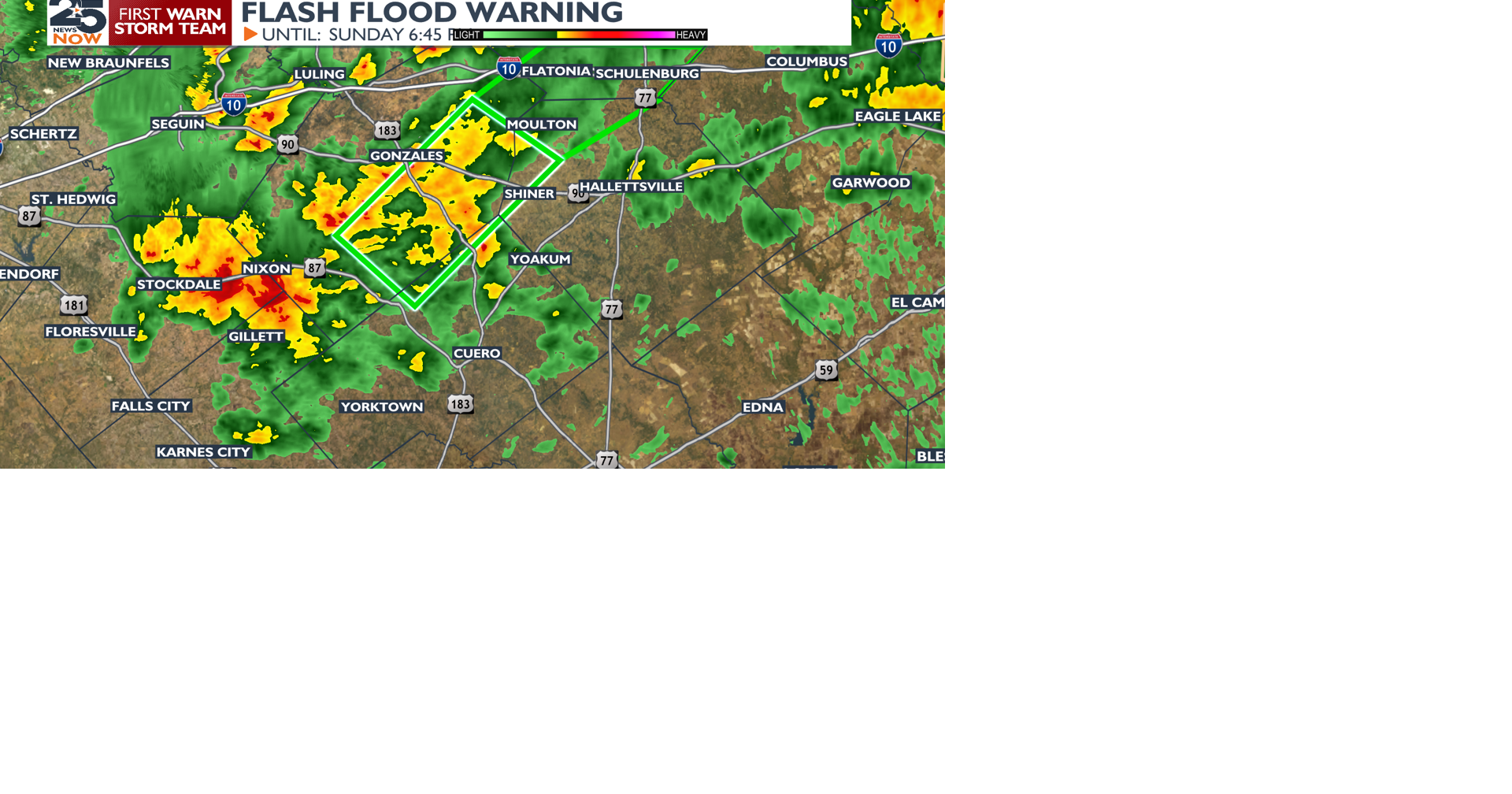 Flash Flood Warning Extended to 6:45PM | Weather | crossroadstoday.com