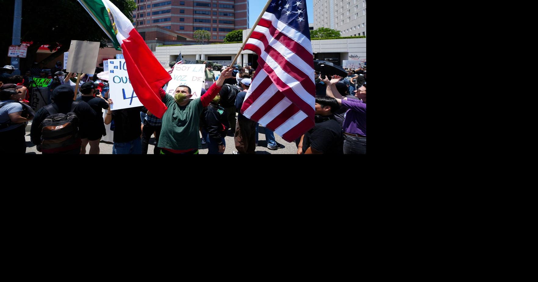 Mexican flags at LA protests spark debate over symbolism