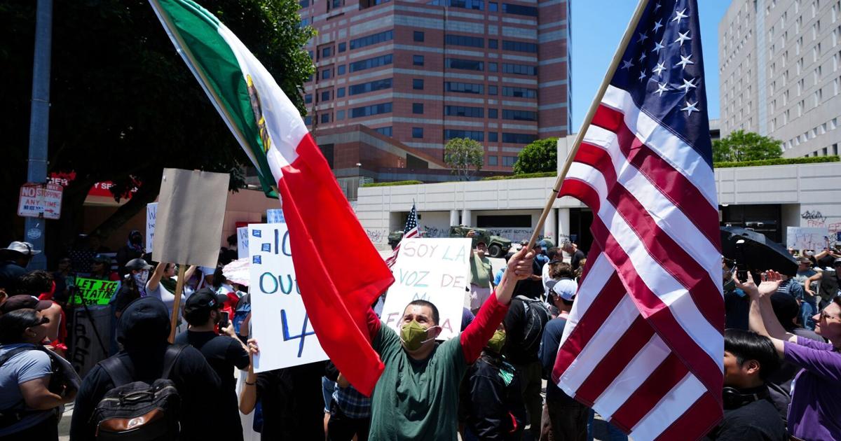 Mexican flags at LA protests spark debate over symbolism
