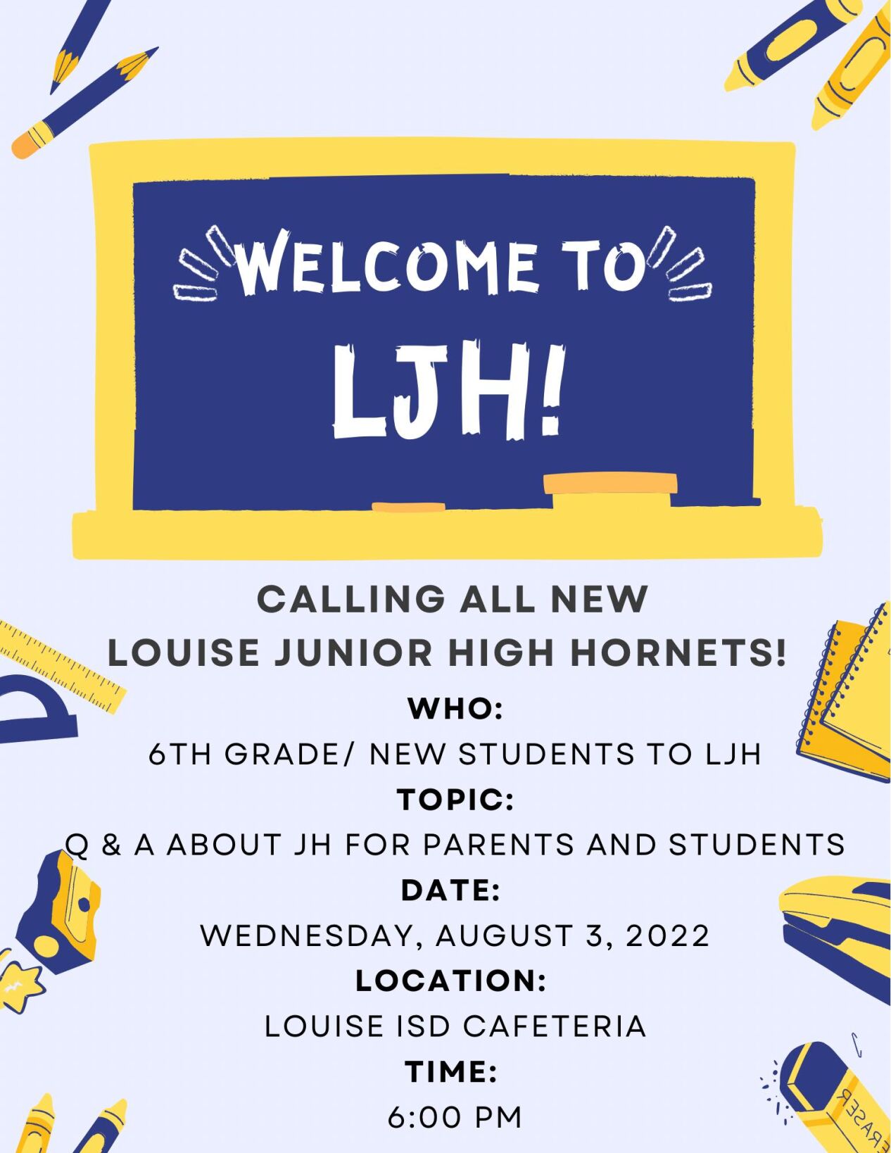 Louise ISD school supply lists, BacktoSchool information Education