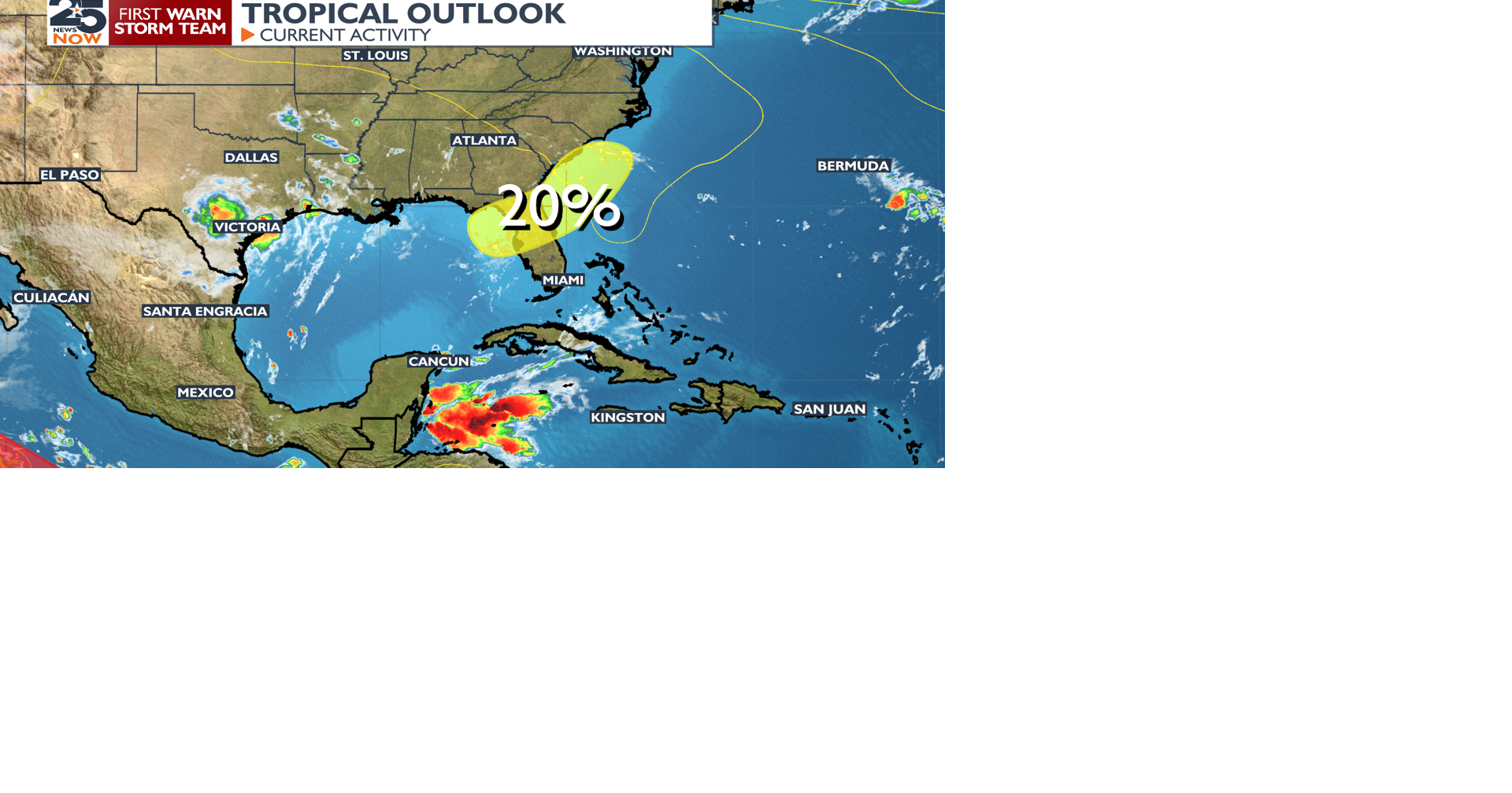 Thunderstorms decrease tomorrow