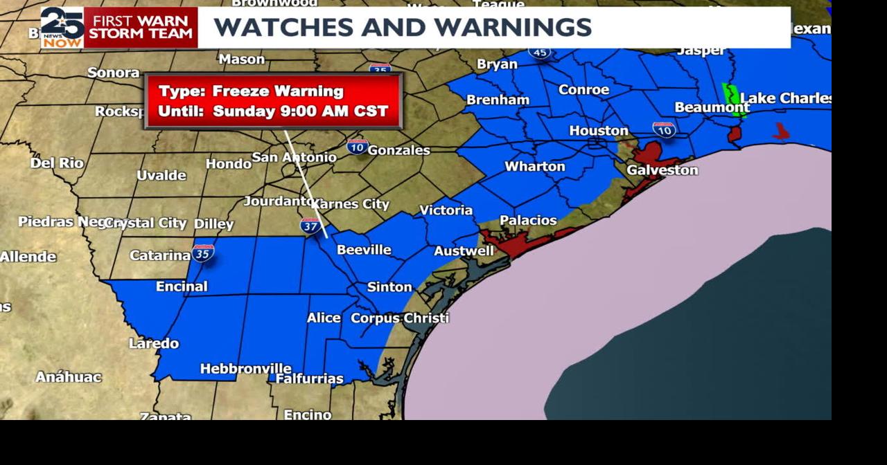 Freeze warning overnight tonight, then a warming trend begins ...