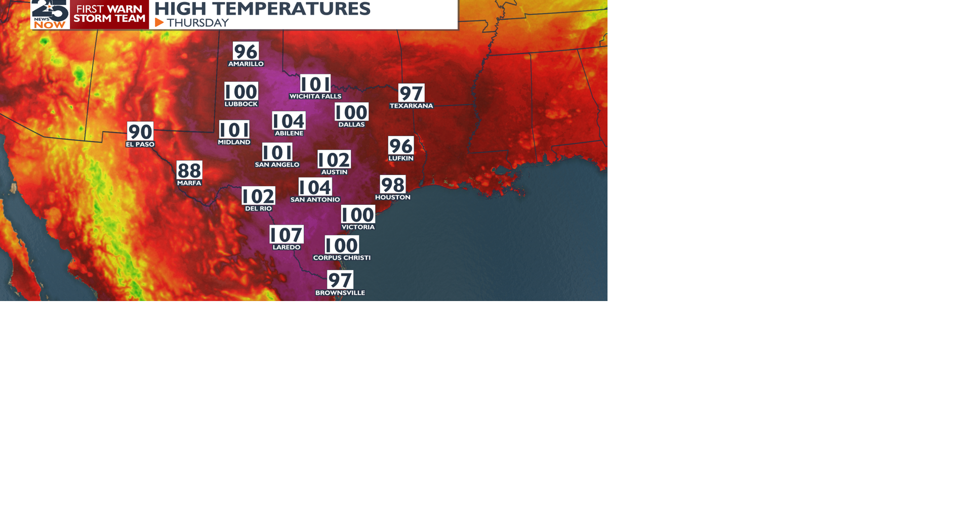 Dangerous heat expected before a front and rain this weekend | News ...