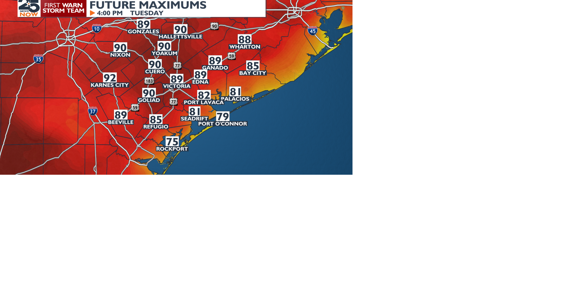 Hot Tomorrow Then Rain | Weather | crossroadstoday.com