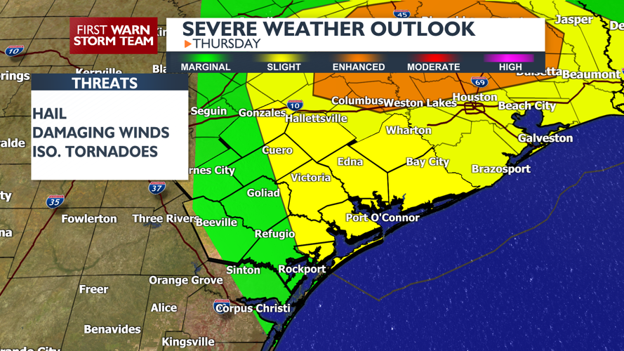 Rain chances begin later today, with strong storms possible Thursday ...