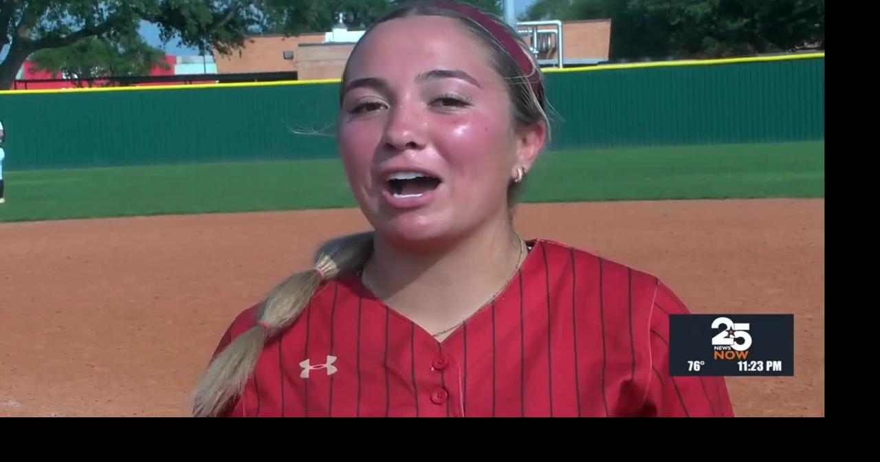 Victoria East softball players react to win against Galena Park