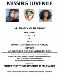 Amber Alert for Burnet juvenile | Texas News | crossroadstoday.com