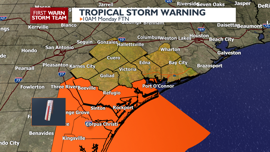 Tropical storm warnings have been issued for parts of the Crossroads ...