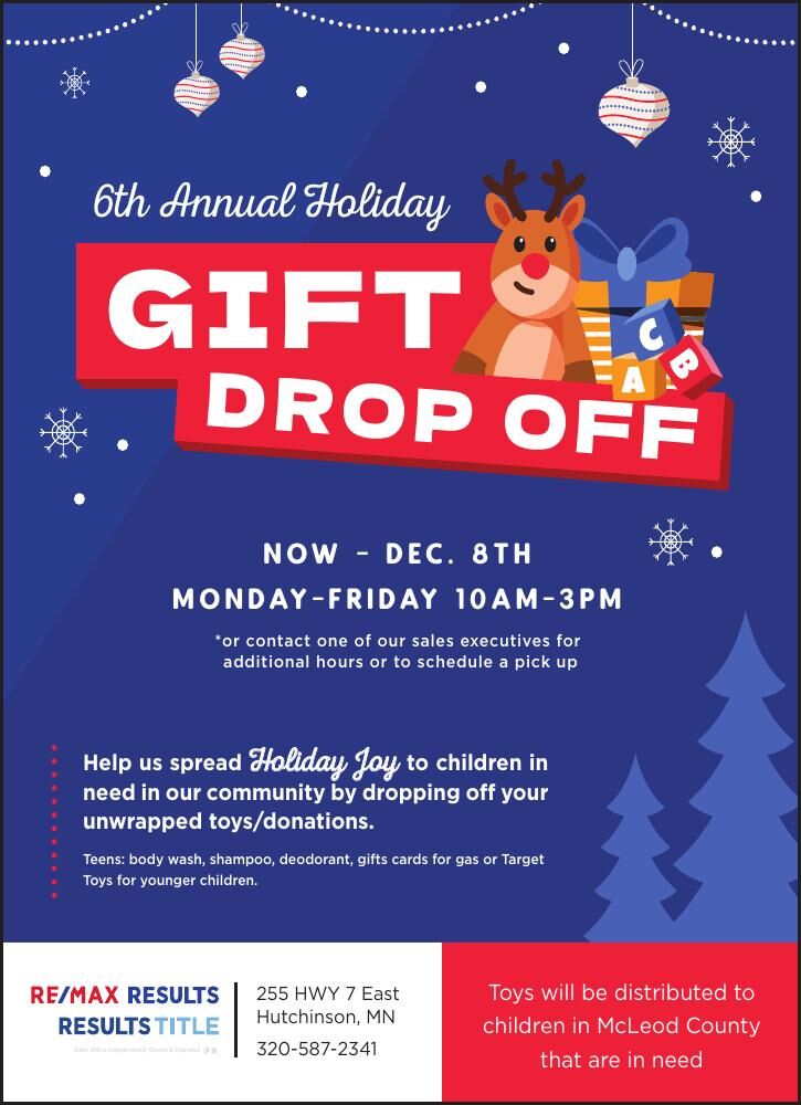 6th Annual Holiday GIFT DROP OFF N OW -
