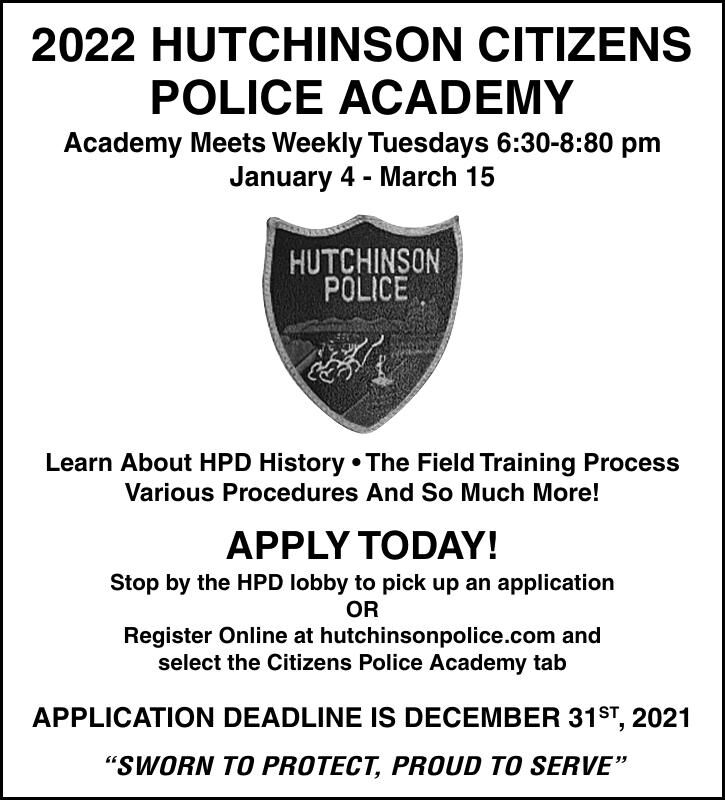 2022 HutcHinson citizens police academy