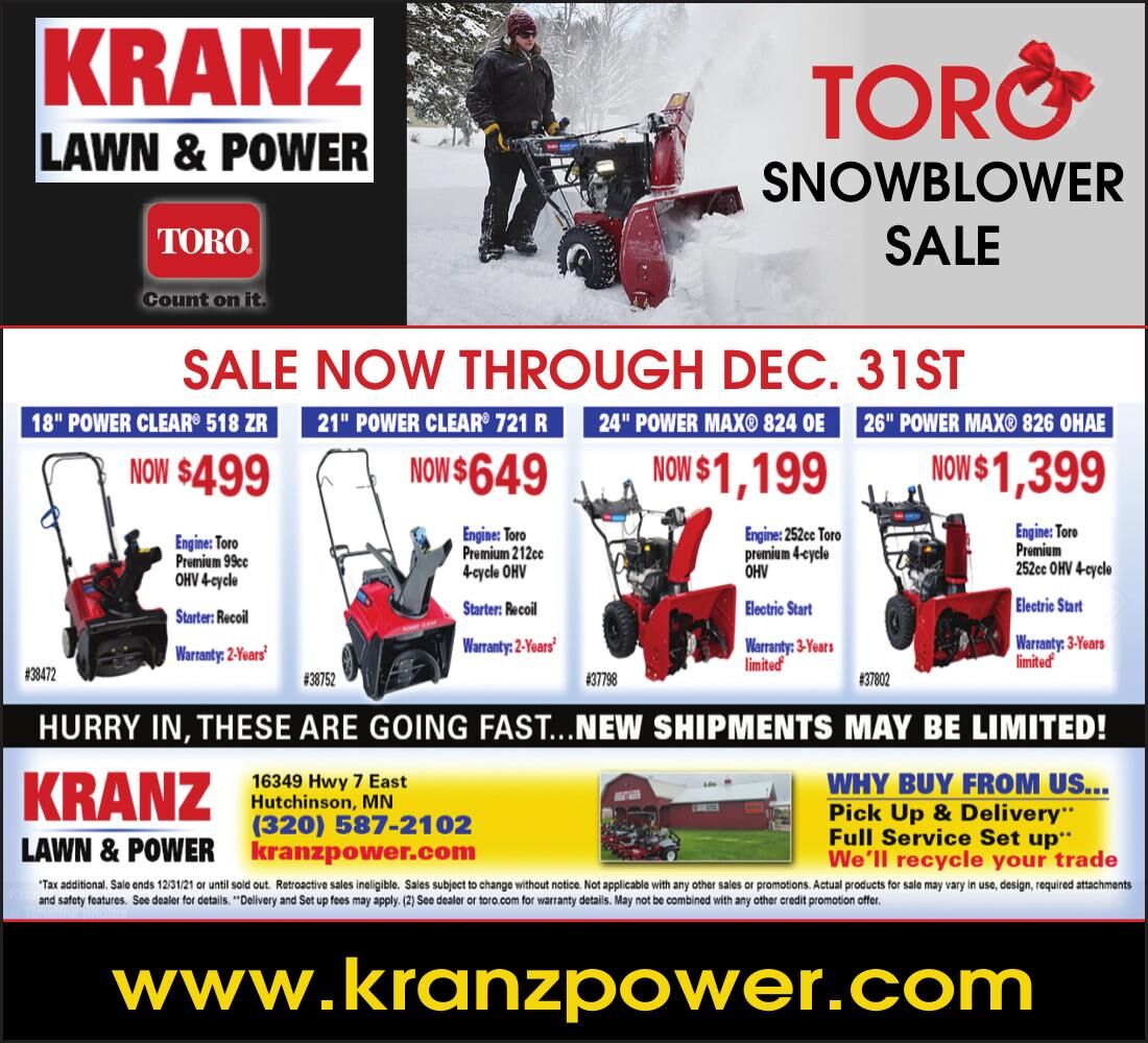 TORO SNOWBLOWER SALE Sale Now Through