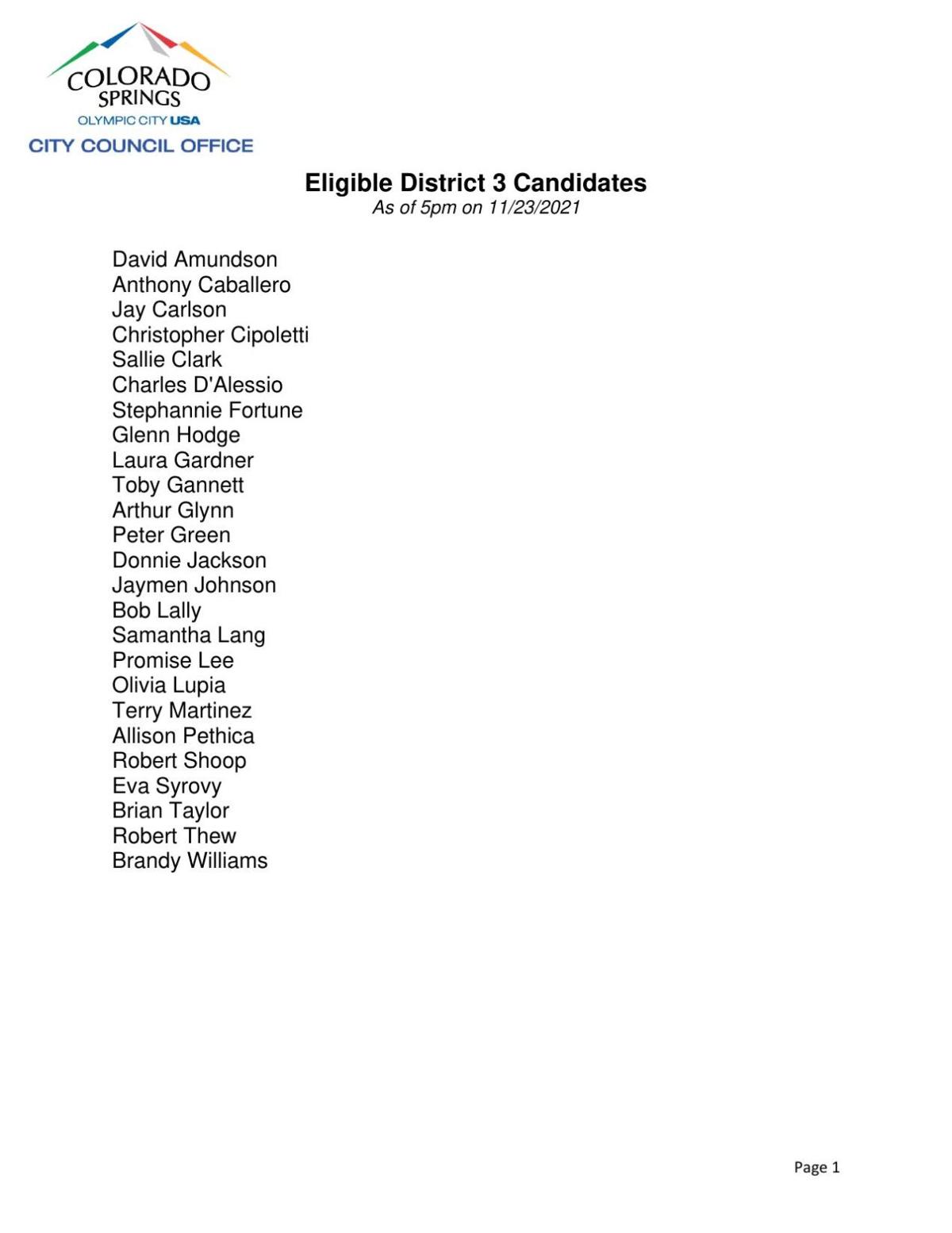 district 3 applicantions
