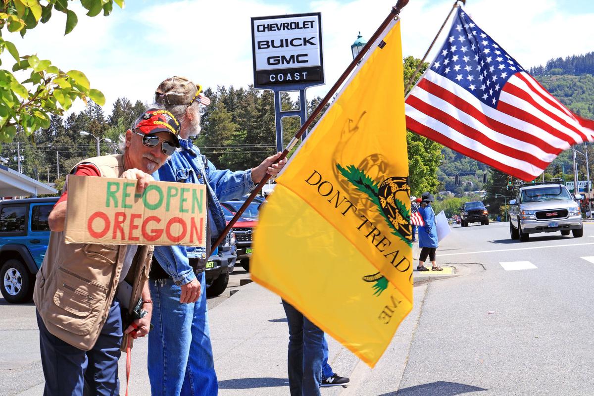 People rally in Brookings to reopen Oregon, ‘especially Curry County