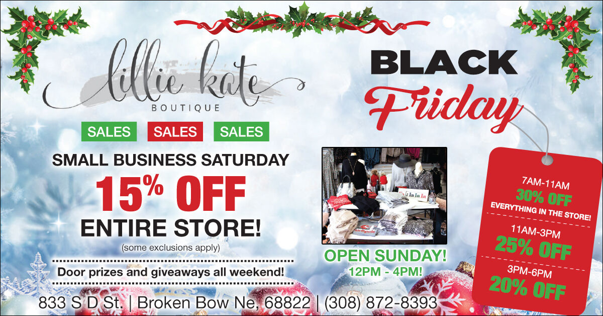 Lillie Kate Boutique Black Friday Business custercountychief