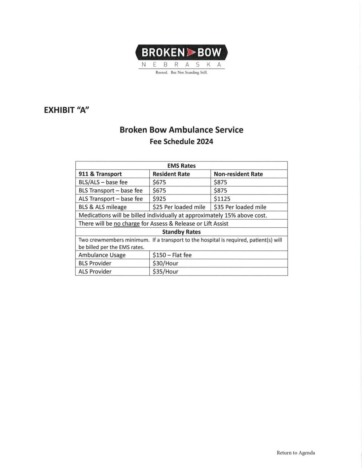 2024 Broken Bow Ambulance Fees