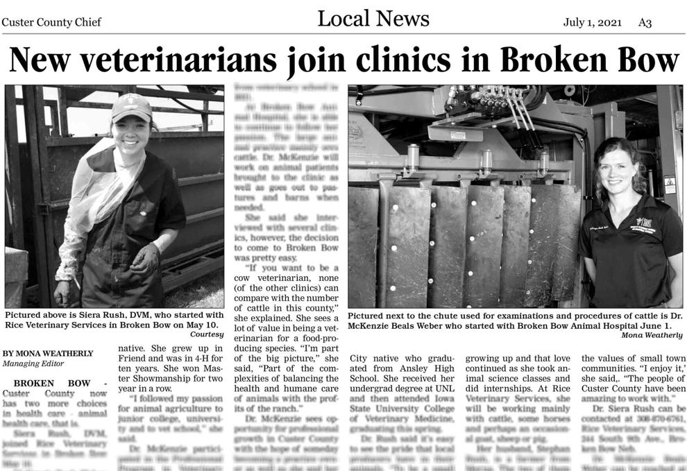 Veterinarians join clinics in Broken Bow News