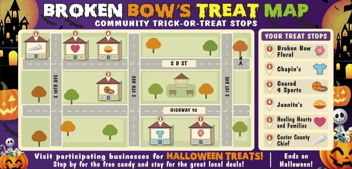 Intesting Map Follow the Treat Map for Halloween fun throughout Broken Bow | News ...