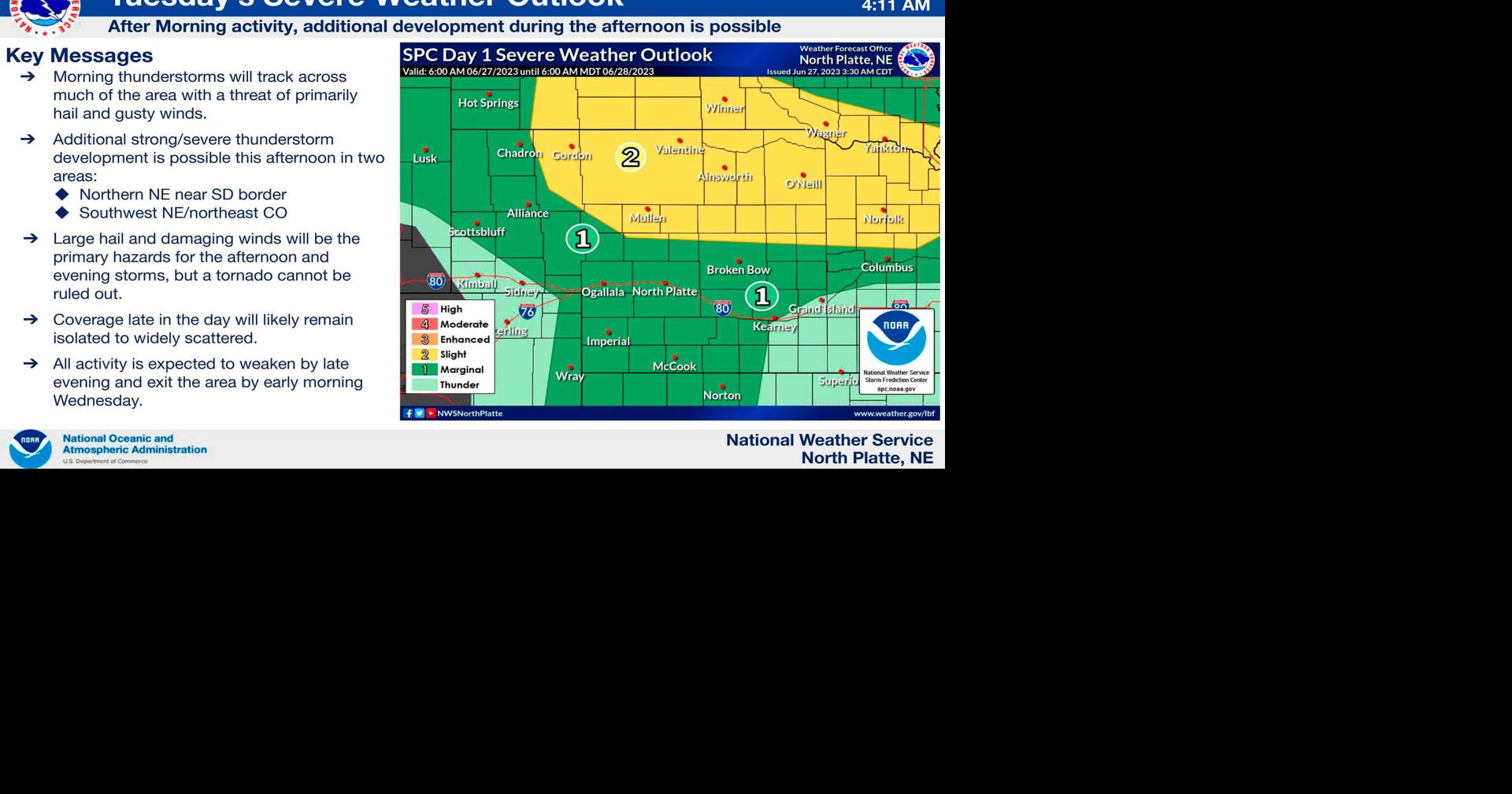 Severe weather possible today; heavy rains later in the week News