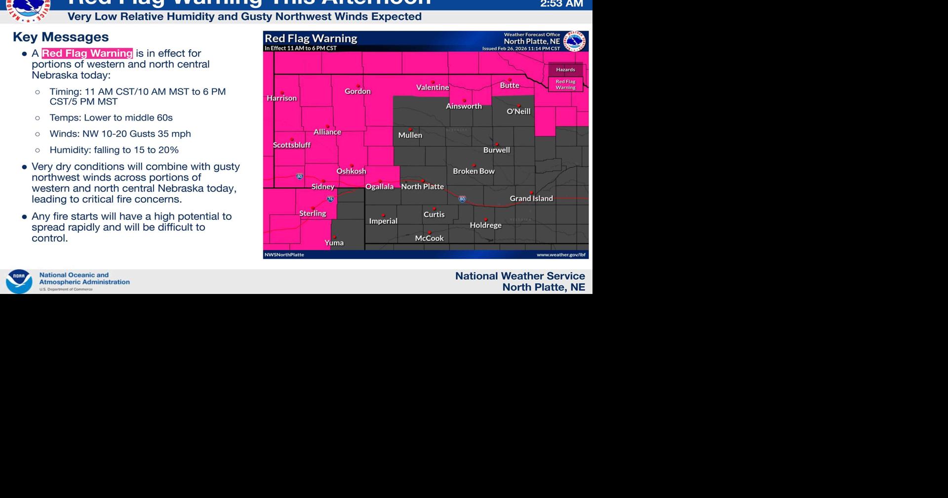Critical fire concerns in western, north central Nebraska