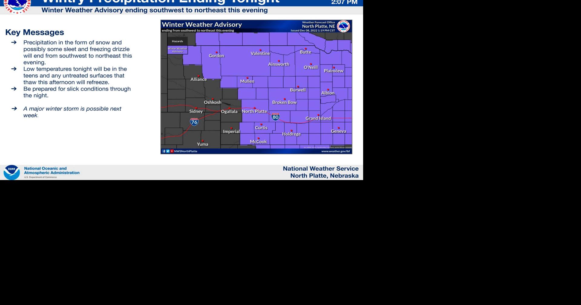 UPDATE: Wintry precipitation to end, re-freezing will make for slick ...