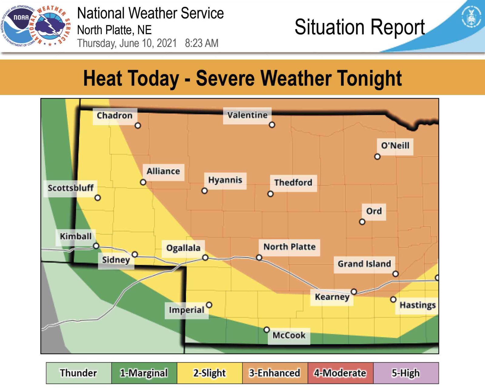 Severe Weather Threat Moves South Into Central Nebraska, Intense Heat ...