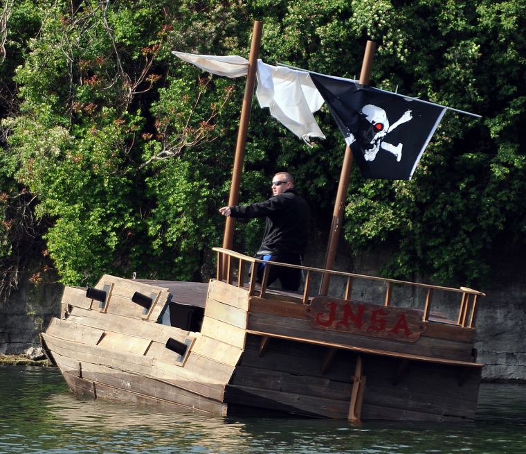 Pirate ship-maker goes viral for latest houseboat creation