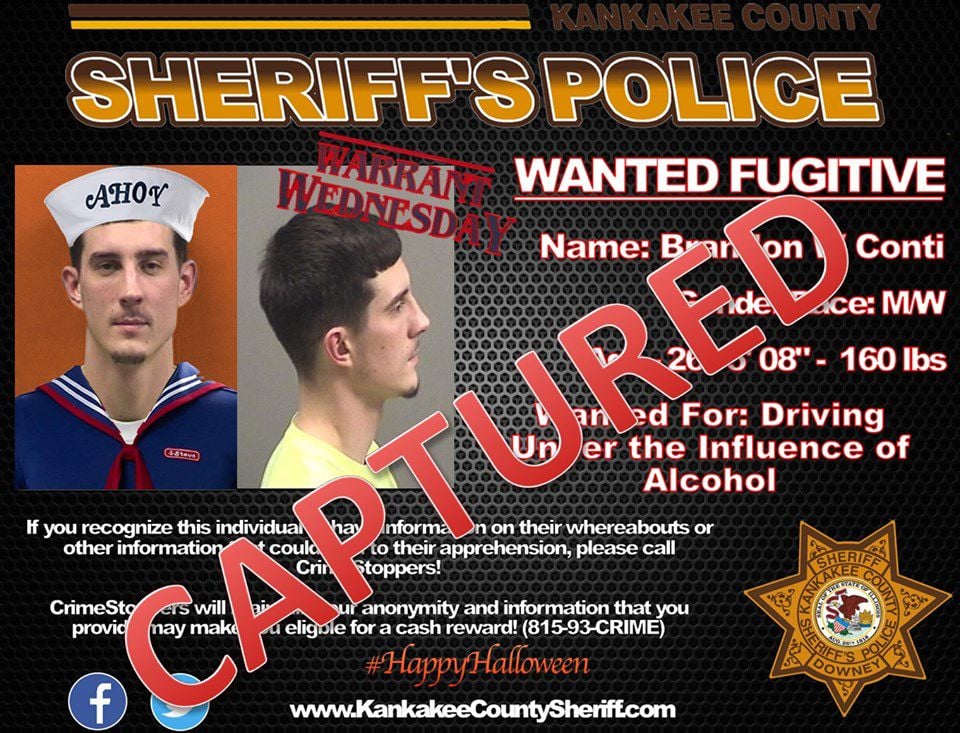 Fugitive Gets His Wish From Kankakee County Sheriffs Department Crime Police And Courts Daily-journalcom