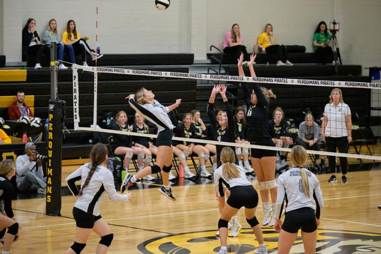 High School Volleyball Perquimans scores 18 straight in first set