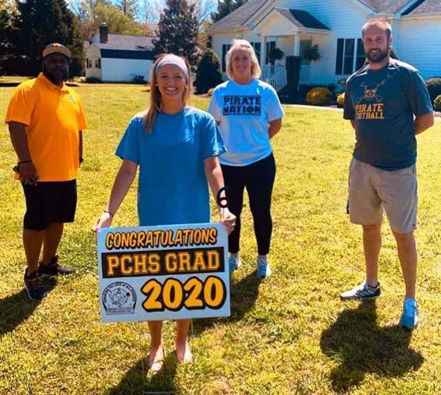 Perquimans County Schools district delivers sign of support to senior