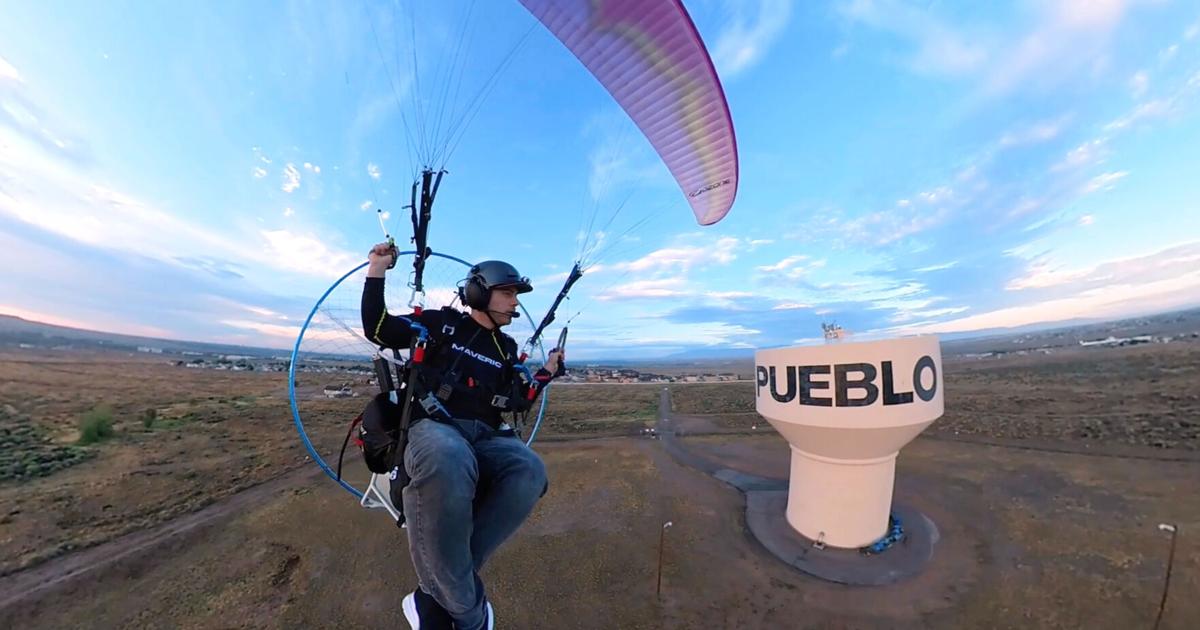 Air traffic controller commutes to Pueblo job by paramotor