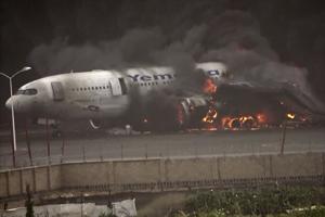 Fighter jet goes overboard from USS Harry S Truman. Yemen's Houthis assess Sanaa airport damage