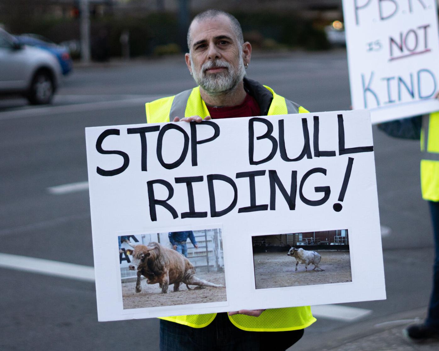 Bull rider event protested by animal rights activists | News |  