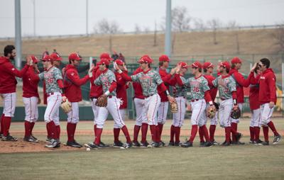 baseball nebraska team dailynebraskan hawks cal poly celebrates lincoln win field march