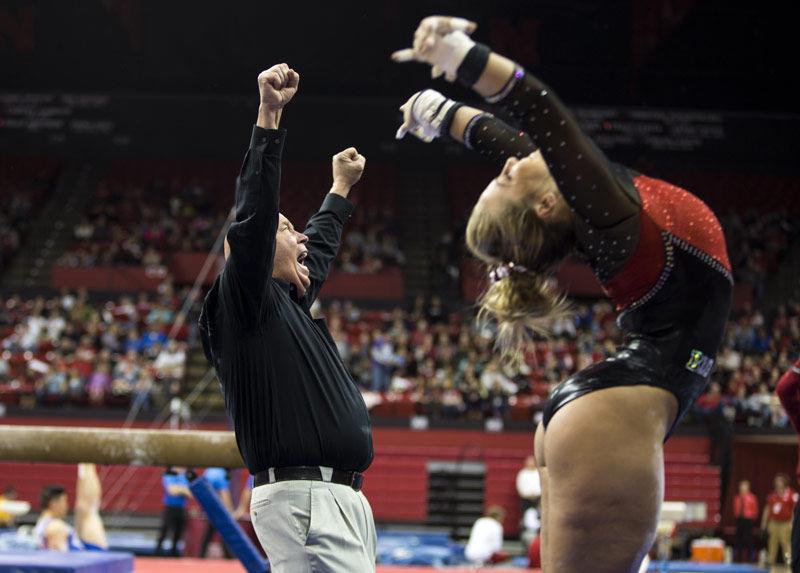 Women’s gymnastics team defeats Rutgers in first home match of season