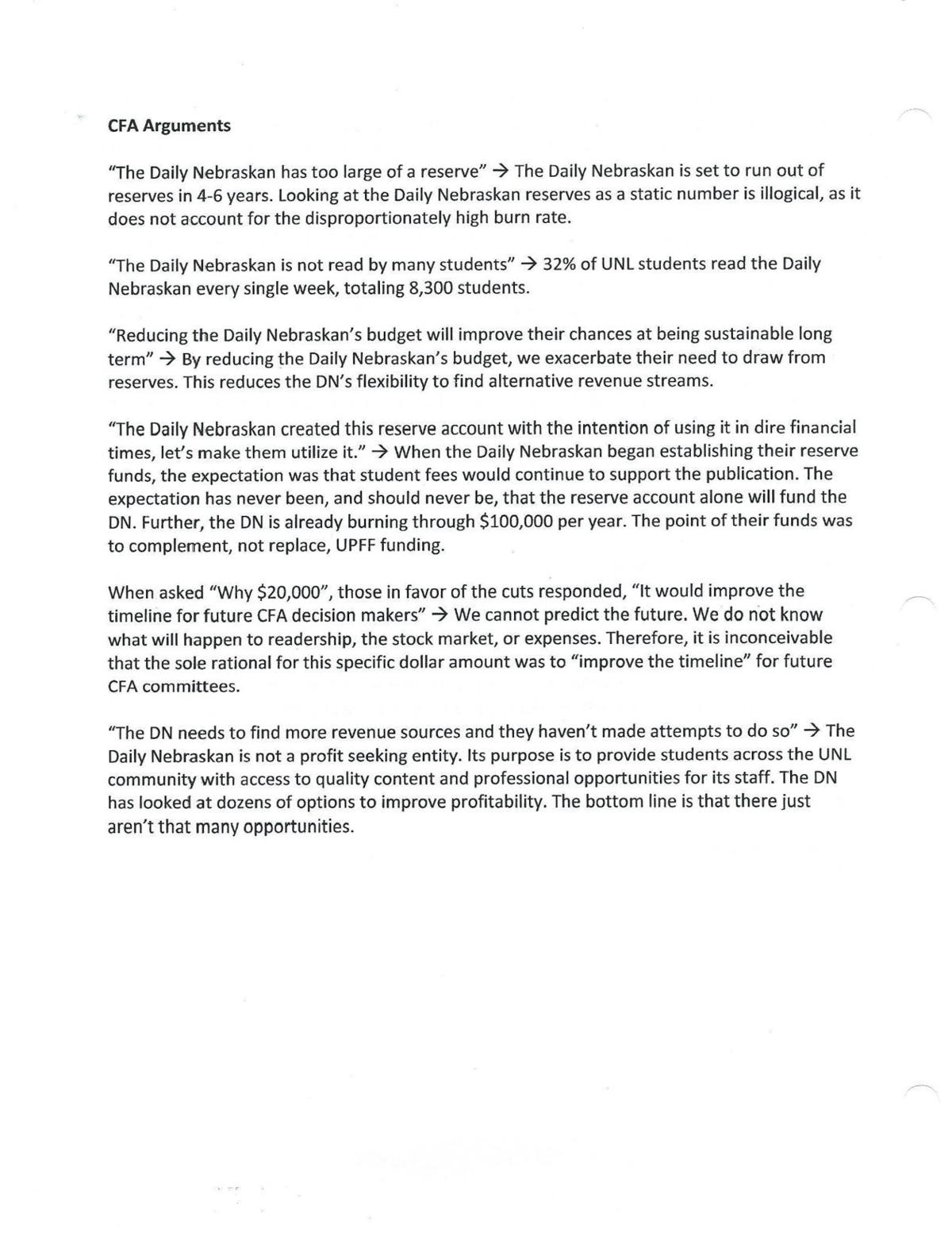 cfa chair pens dissenting opinion on committee 39 s daily university recommendation letter