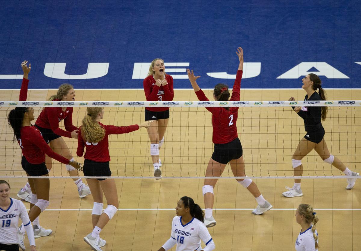 Nebraska volleyball takes down instate rival Creighton in front of