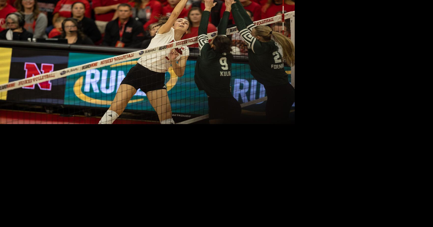 Adriano’s career day fuels Nebraska sweep over Michigan State