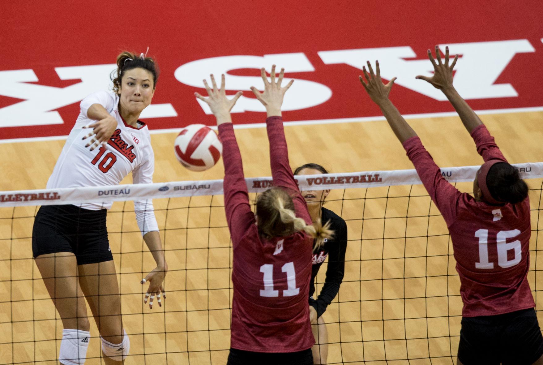 Nebraska volleyball sweeps Indiana in final road game of season