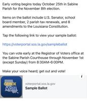 Sabine Parish early voting begins