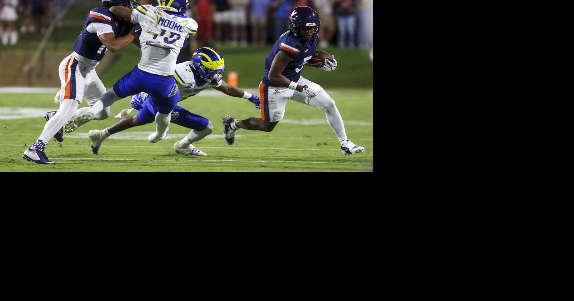 Virginia Football Slot Receiver Kam Courtney fällt für das Spiel gegen SMU ...